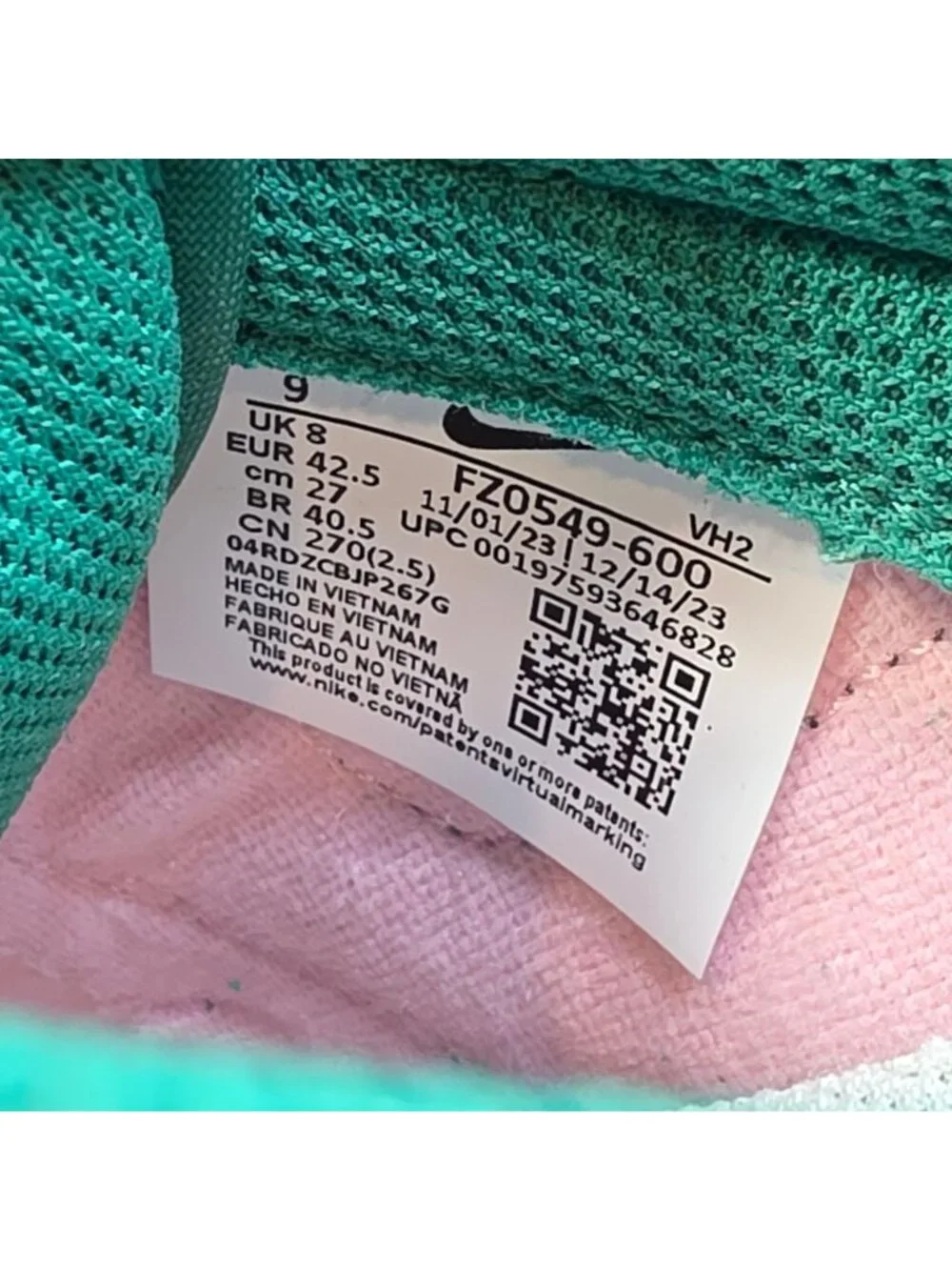 Nike Dunk Low Retro SE Mens 9 Medium Soft Pink Malachite Green FZ0549-600 Suede